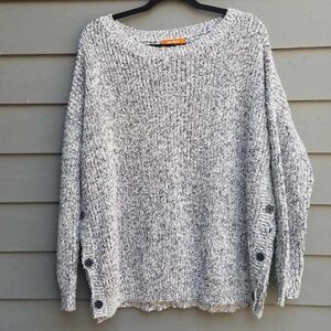 Joe Fresh Gray Marled Knit Sweater wth Buttons down the Side size Medium